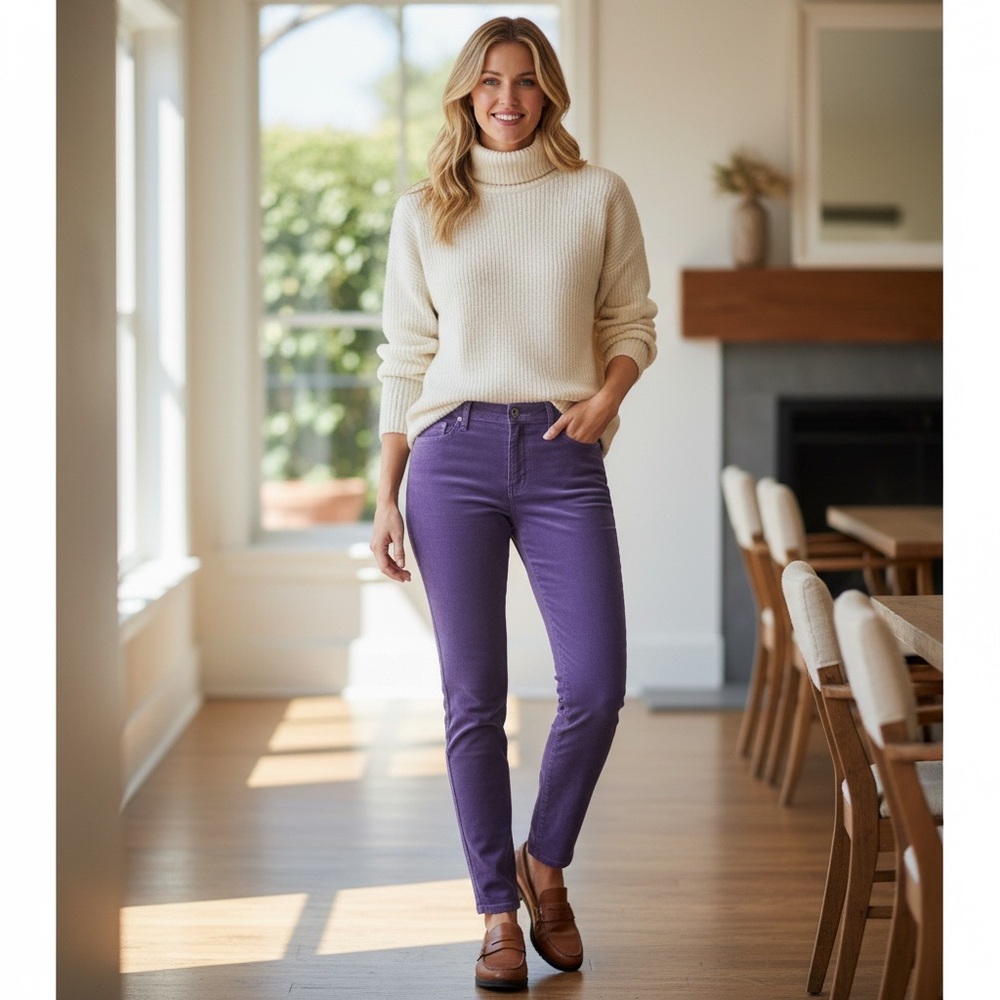 NWT Cosmic Blue Love x Stitch Fix Corduroy Pants Warm Winter Ankle‎ Length
